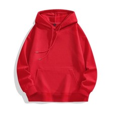 Men's Pullover Hoodie Comfortable Hooded Sweatshirt Fleece Top Plain Oversized