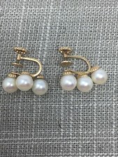 Akoya White Pearl 14K Gold Screwback Earrings Stamped FOA 6.5 mm Size Matched