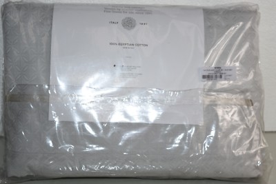 NEW SFERRA Corrado Cotton Matelasse 3 PC Blanket Shams SET Dove grey