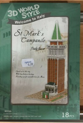 ST MARK´S CAMPANITE ITALY 3D WORLD PRETROQUELADO CUBICFUN 18pcs,REF.W3116H