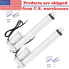 Set of 2 12" Stroke Linear Actuator DC 12V 330lbs Max Lift W/ Bracket High Speed