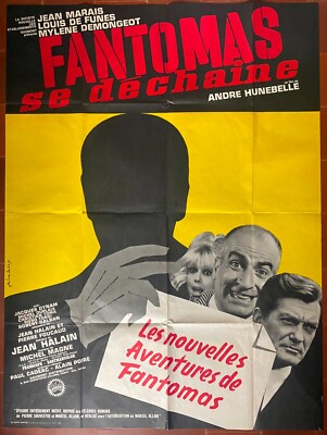 Plakat FANTOMAS SE DECHAINE Jean Marais LOUIS DE FUNES Mylène Demongeot 120x160