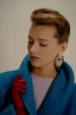 Dia Model hübsche Frau Fotograf Jochen Harder 1980er gerahmt 35mm jw2/37-25-1-1