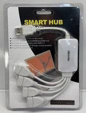 Smart Hub,High Speed,Mini Hub,4 Ports,USB 2.0,Plug & Play New Sealed See Photos!
