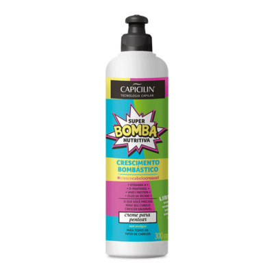 Capicilin - Super Bomba Nutritiva - Creme para Pentear 300Ml - Combing 10.14FlOz
