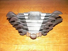 Vintage Barcalo Buffalo 6-piece Drop Forged Open End Wrench Set w/Holder USA