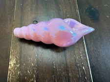 4.5 Premium Glass Pipe Bowl Seashell Iridescent Solid Pink