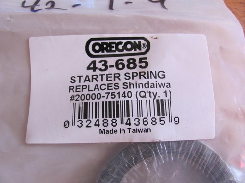 Nuevo de lote antiguo Oregon 43-685 resorte de rebobinado de arranque Shindaiwa 20000-75140 - Imagen 2 de 2