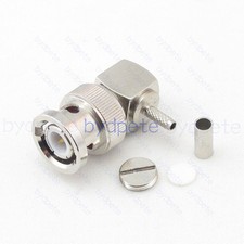 Right Angle BNC Male Plug 90 degree Crimp RG174 RG179 RG316 LMR100 pigtail Cable