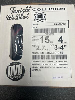 ボール DV8 COLLISION DISASTROUS 15P 2oz DV8 15lb Collision Bowling Ball NIB | eBay