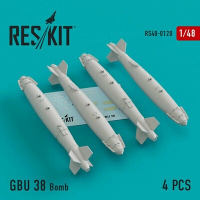 1/48 ResKit RS48-0120 GBU-38 bombs (4 pcs) (A-10, F-16, F-15,F-22, F-35) (3D Pri