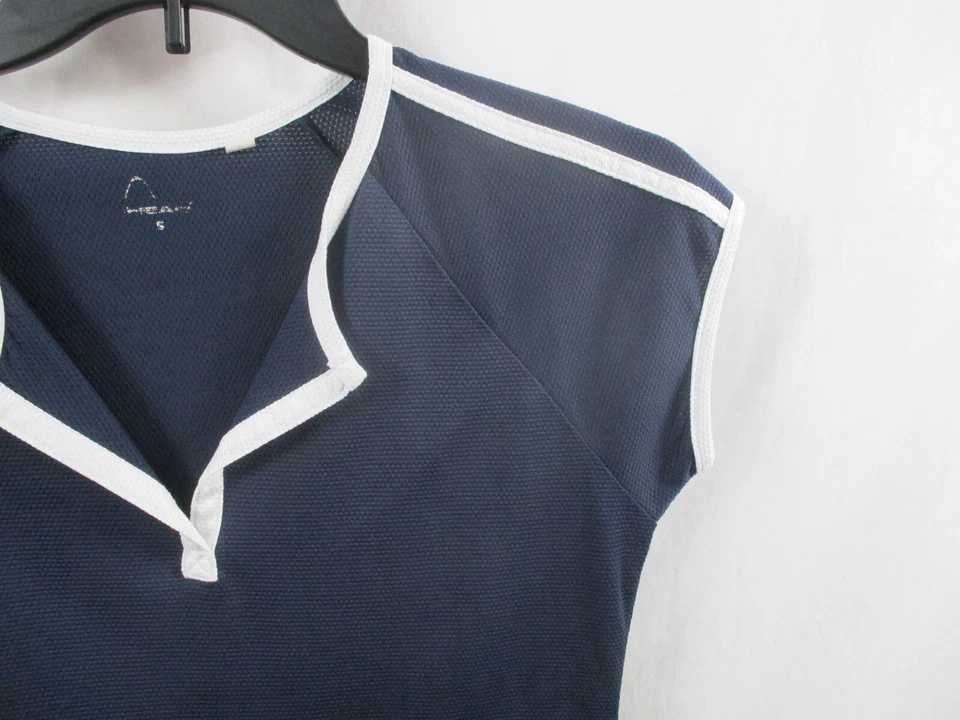 Camisa Head Mujer Pequeña Azul Manga Corta Cuello en V Pullover Atlético Poliéster Foto 4 de 4