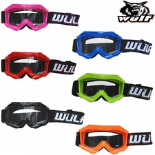 WULFSPORT KIDS MOTOCROSS GOGGLES CUB JUNIOR MOTORCYCLE ATV OFF ROAD KART QUAD MX