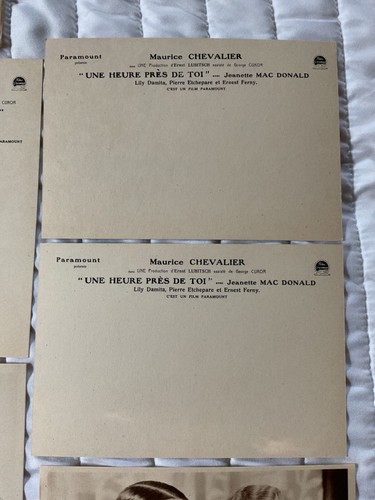 JEANETTE MACDONALD/MAURICE CHEVALIER ONE HOUR WITH YOU (6) SOUVENIR LUXURY CARDS - Picture 5 of 11