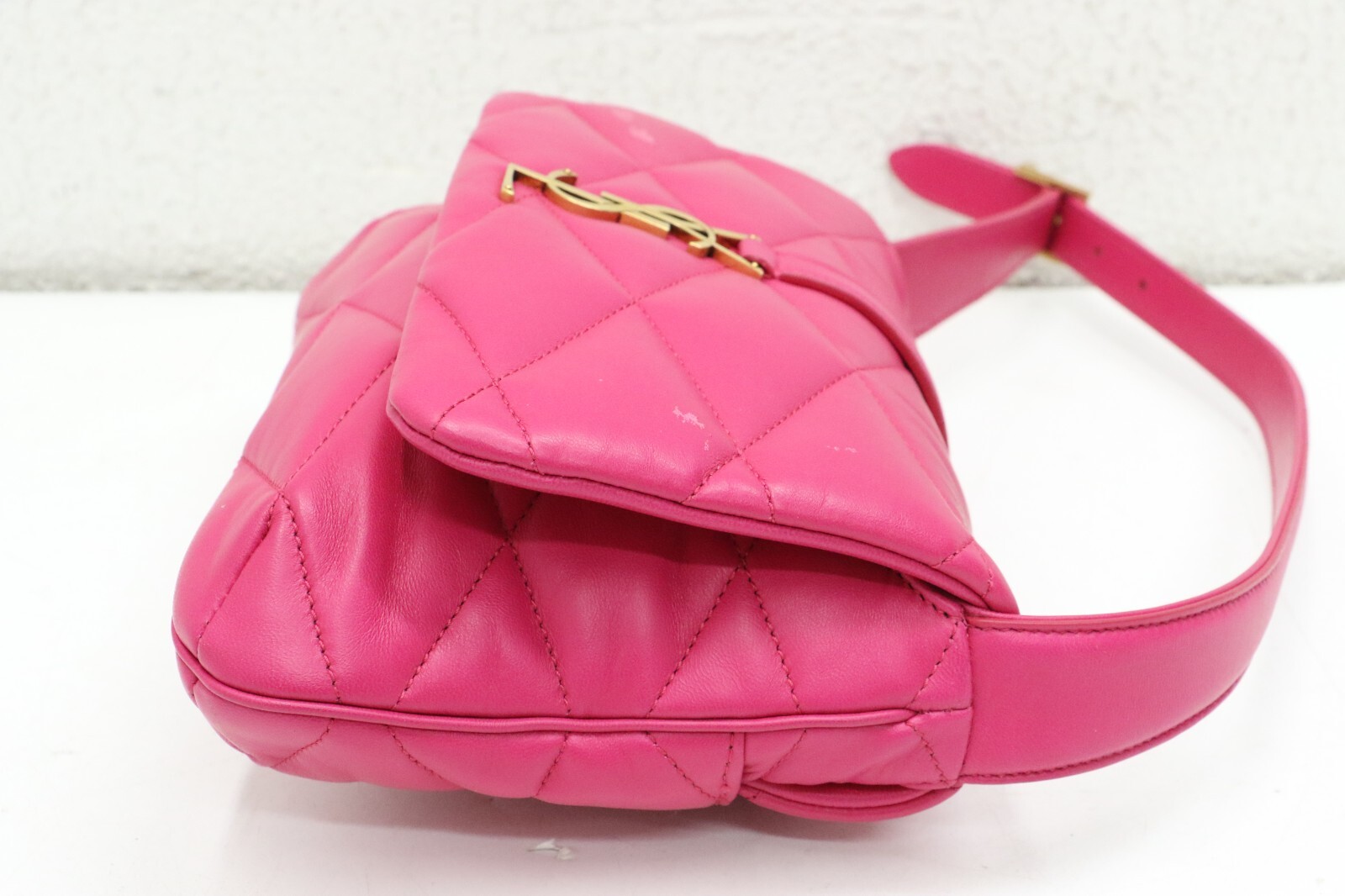 Borsa a tracolla Saint Laurent Le 57 in pelle trapuntata Rosa