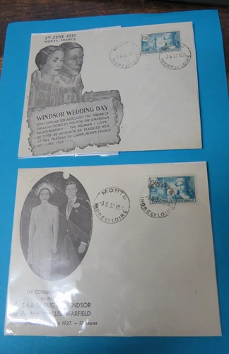 France - 1937 - 2xFDC -Windsor Wedding - Wallis Simpson & Edward VIII