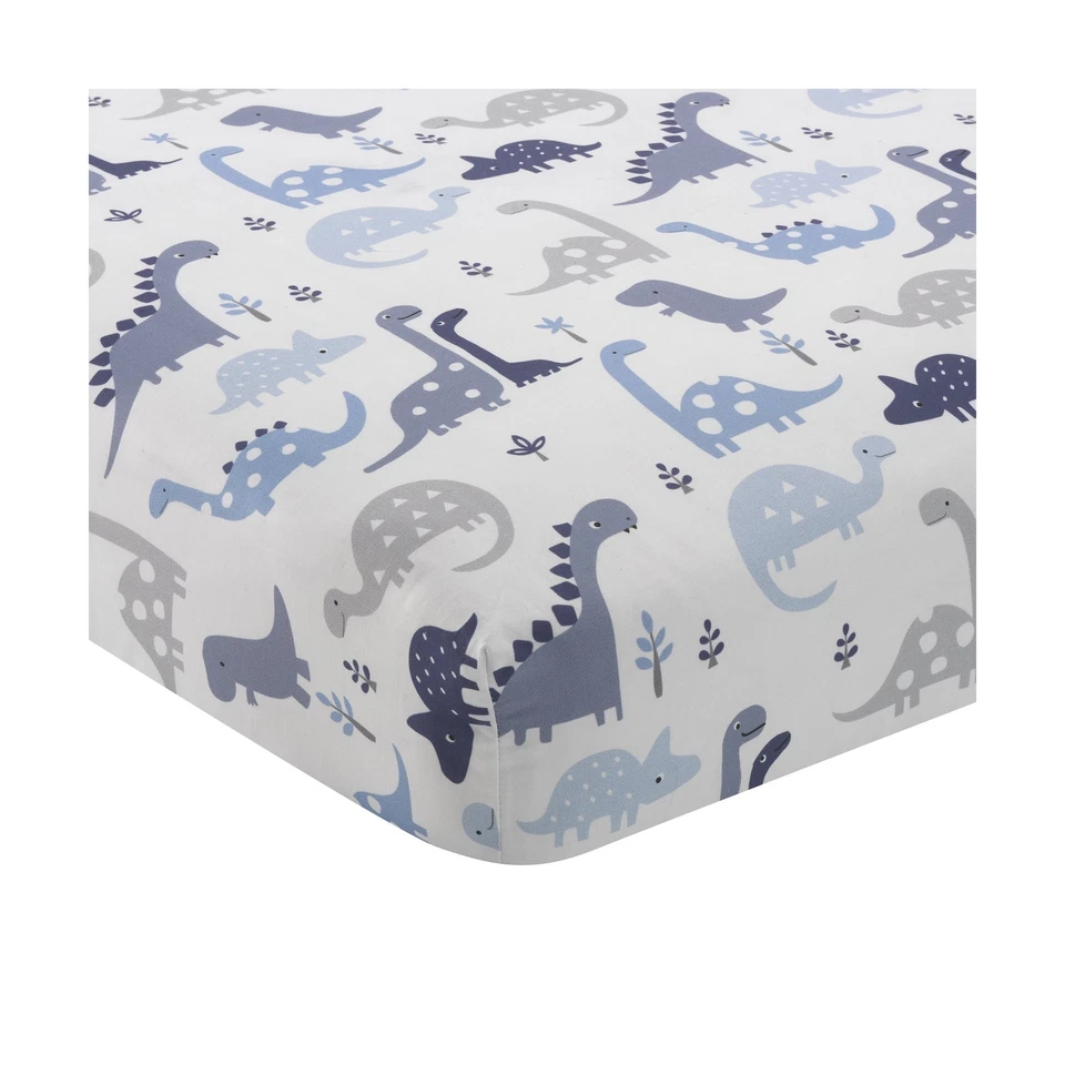 Juego de cama de cuna de 3 piezas Bedtime Originals Roar Dinosaur, azul/gris, 44x1x35... Foto 4 de 4
