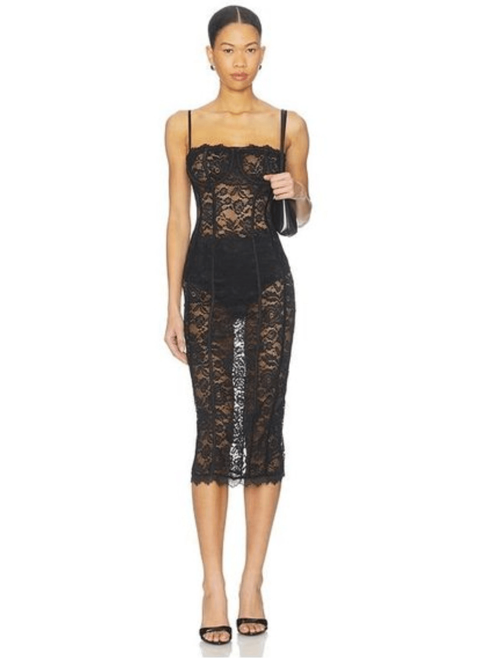 NWTs More To Come Esme Lace Corset Dress in Black Size Small