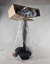 Vintage 12.5" Double Lotus Stained Glass Lamp Base NOS Antique Brass Heavy