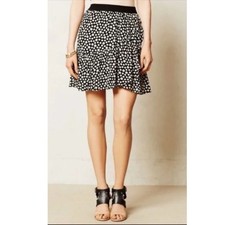 Maeve Anthropologie Paulista Button Print Ruffle Mini Skirt XS New