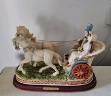 The Juliana Collection Horse & Cart Porcelain Figure 13 Inch Original 