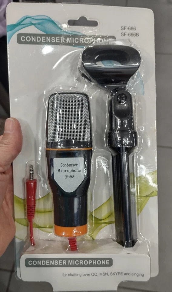 NEW! SP-666 Condenser Microphone w/ Mic Stand & 3.5mm Stereo Plug - Image 3 of 3