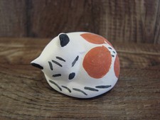 Small Native American Hand Painted Acoma Cat Desk Pet Pottery by Chino