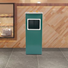 Trash Bin Outdoor Waste Container Square Trash Can w/ Removable Inner Can