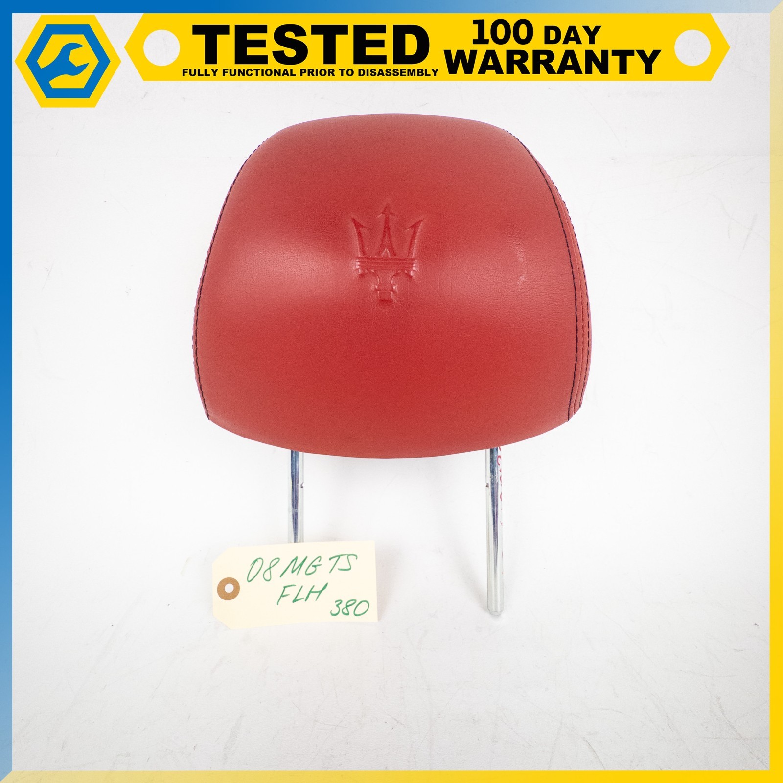 08-17 MASERATI GRANTURISMO GRANCABRIO FRONT LEFT OR RIGHT SEAT HEADRES RED OEM