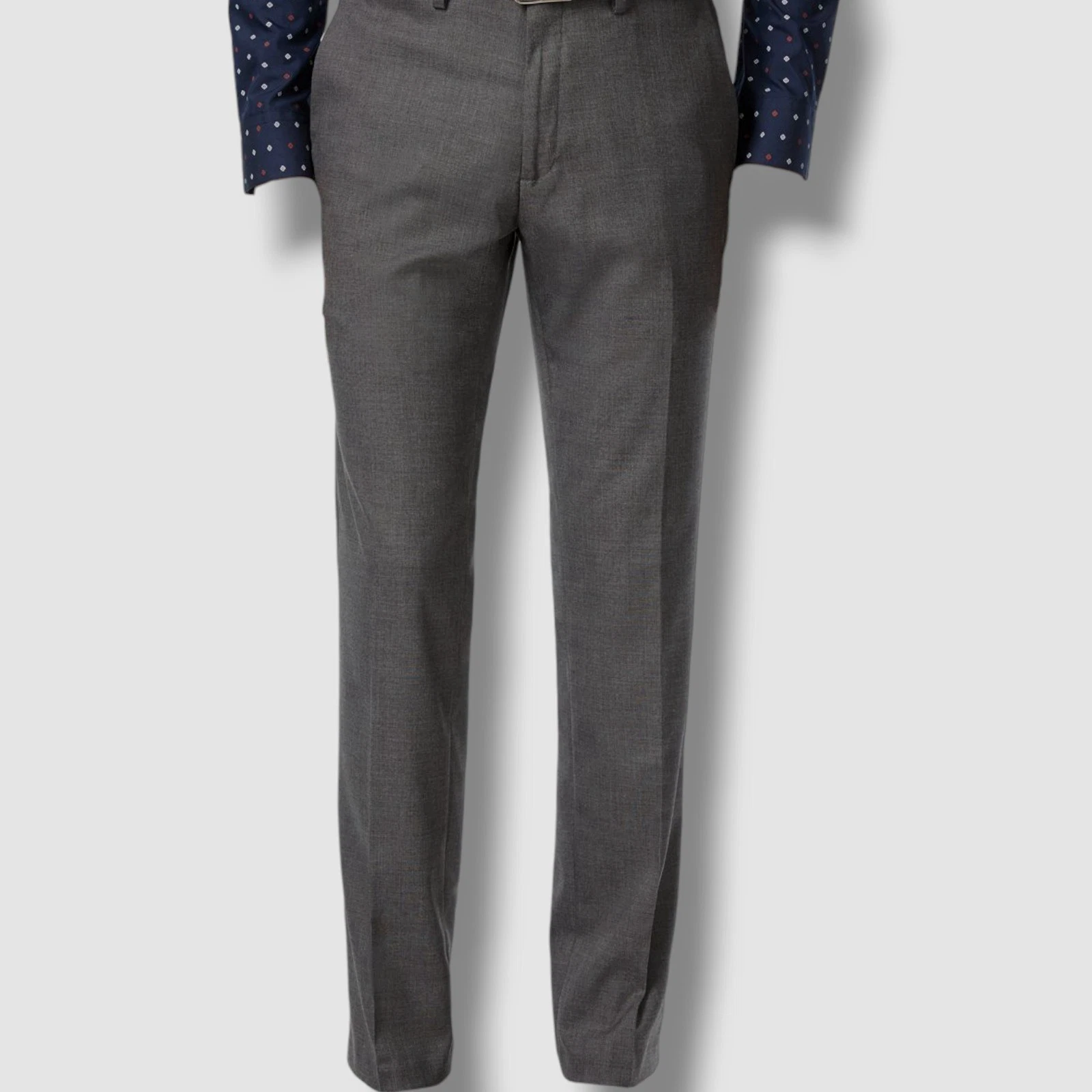 Kenneth Cole Mens Gray Slim Fit Stretch Trousers Dress Pants Size 34W 32L