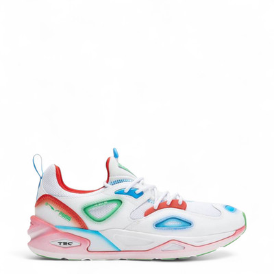 Puma Men's TRC Blaze Neon Sneakers 386783 01 White Green Red - BRAND NEW W/BOX