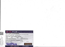 AFC Fylde v Wealdstone Ticket Stub 16th March 2024 (Perfect Condition)
