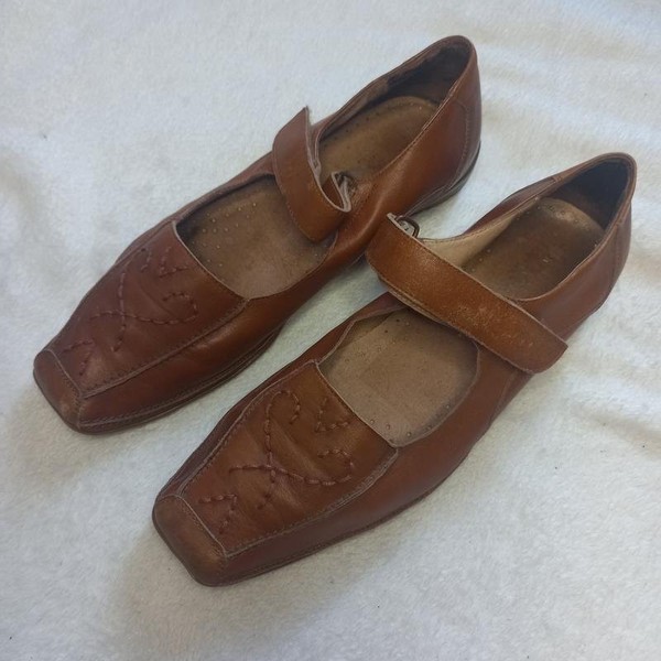 Women Ecco Heels Brown Leather 38 #3RG5