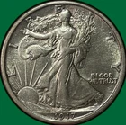1917 Walking Liberty Half Dollar Almost Uncirculated AU, Lightly Cleaned #39867