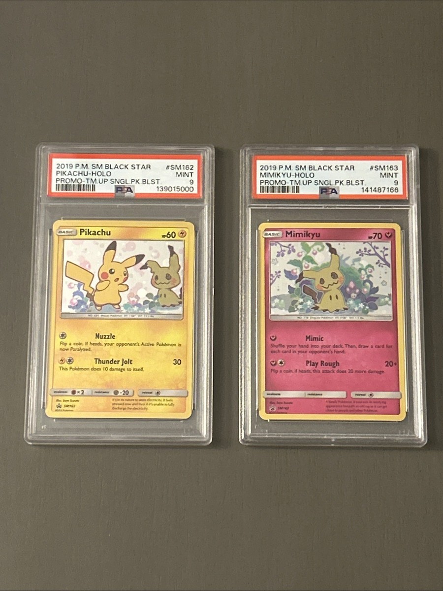 Pikachu SM162 Sun & Moon Holo Set & Mimikyu SM163 Team Up Blister