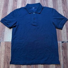 Uniqlo U Airsm Navy Blue Golf Polo Button Dress Shirt XS
