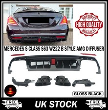 AMG HECKDIFFUSOR ENDROHR FÜR MERCEDES S KLASSE S63 W222 B STYLE GLANZ BLK 13-17 AMG HECKDIFFUSOR ENDROHR FÜR MERCEDES S KLASSE S63 W222 B STYLE GLANZ BLK 13-17