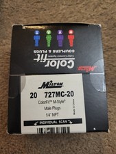 Milton COLORFIT Plugs M-STYLE Red 1/4" MNPT Male Box of 20 NIB