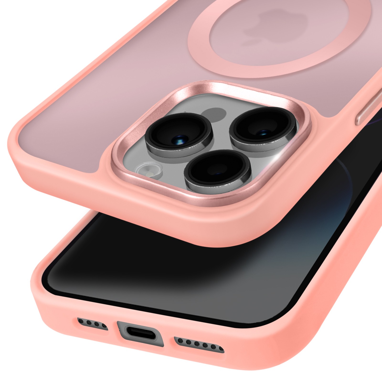 Coque iPhone 14 Pro Max anti-glisse Avizar rose pour éviter les chutes