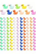 CRTWDMAN 240 Pcs Mini Ducks Tiny Duck Figurines Bulk for Garden Micro Yellow