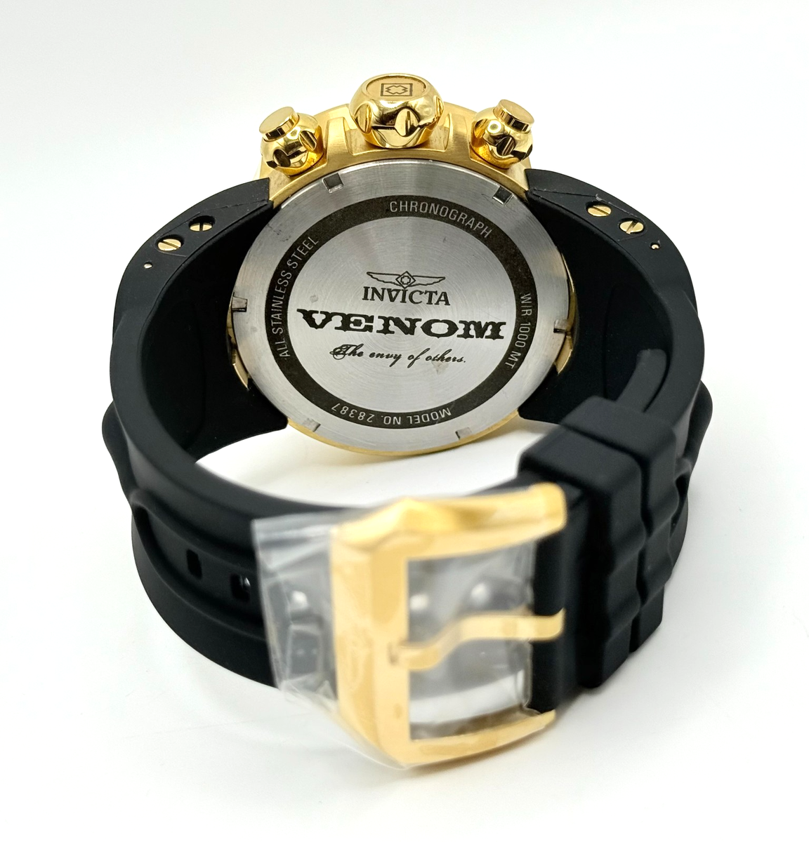 Invicta Mens 52mm Venom Viper Z60 Quartz Chronograph 18k Gold IP