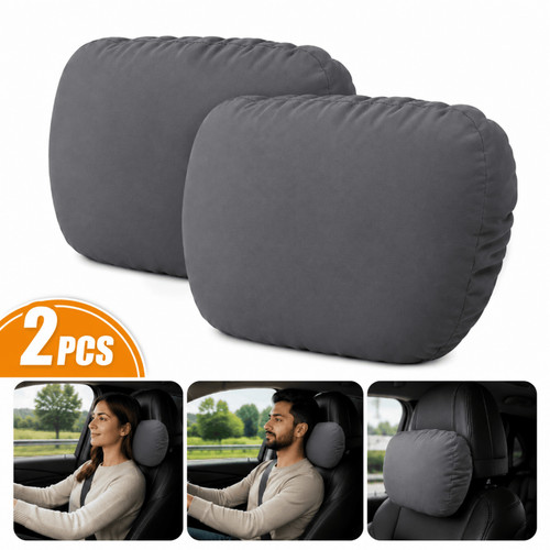 2x Car Headrest Neck Support Pillows Seat Cushion Travel Comfort Pads Universal