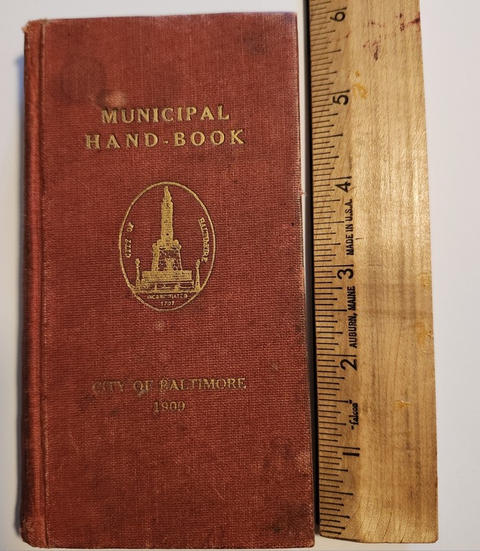 1909 City Of Baltimore Municipal Handbook Includes Police & Fire Department