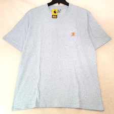 CARHARTT Heavyweight Shirt Mens Large Blue Outdoor Pocket Tee Loose Fit NWT