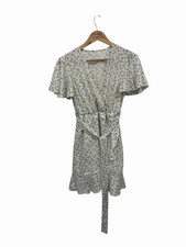 Shein Dress Size 8 Floral Wrap Mini Boho Summer Holiday Tie Waist Short Sleeve