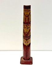Original Native American Carved Wooden Totem Pole; Pacific Northwest Coast; #A6