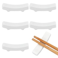 6pcs White Ceramic Spoon Rest Ceramic Stable Small Spoon Rest Coffee Spoon Rest