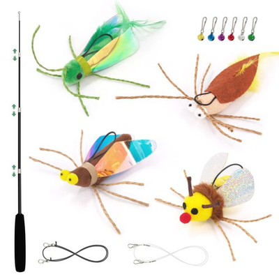 #ad #ad Cat Bug Toy Wand Interactive Insect Cat Toys with Retractable Teaser Wand a... $20.85