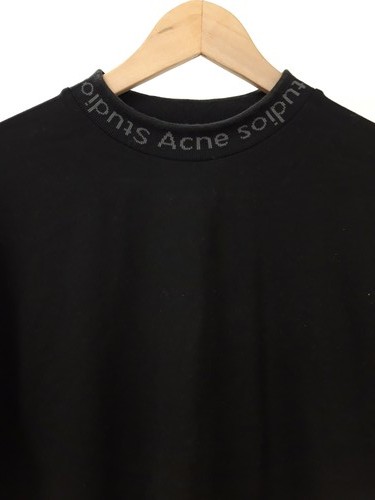 ACNE STUDIOS Men's UK Medium Black Monogram High Neck Thick T-Shirt Pre - Loved - Picture 2 of 9