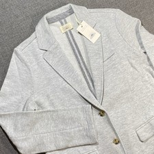 Faherty Inlet Knit Blazer Mens Large Heather Grey Cotton Casual Sport Jacket